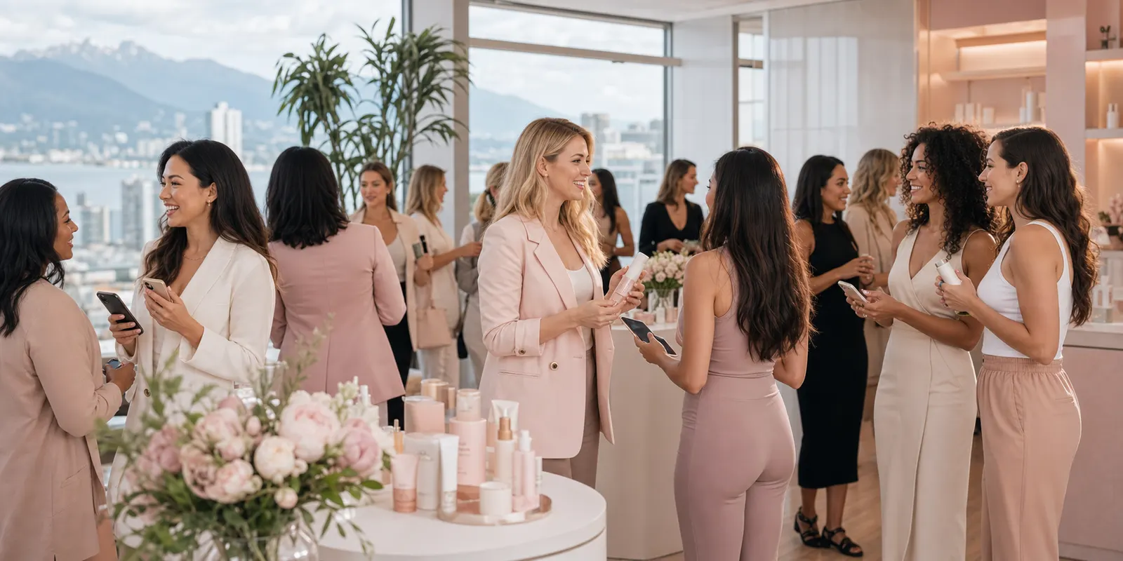 Brand activation event in a commercial beauty venue